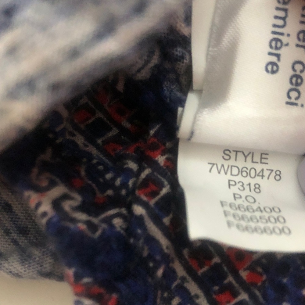Lucky Brand M Top Blue Coral Pink Design soft stretchy elastic sleeve cuff - Picture 14 of 14